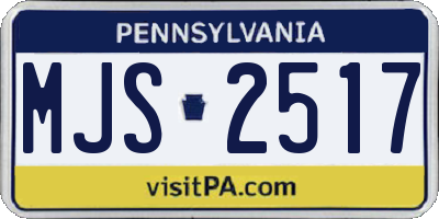 PA license plate MJS2517