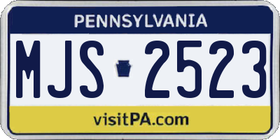 PA license plate MJS2523