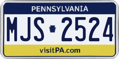 PA license plate MJS2524