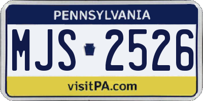 PA license plate MJS2526