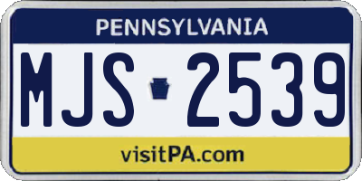 PA license plate MJS2539
