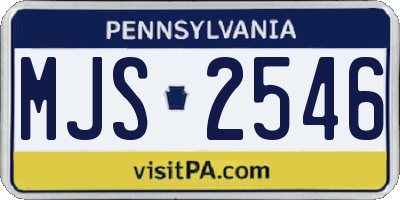 PA license plate MJS2546