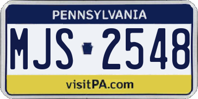 PA license plate MJS2548