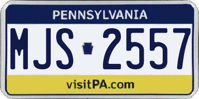 PA license plate MJS2557