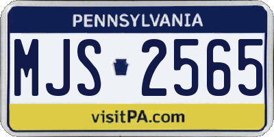 PA license plate MJS2565