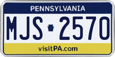 PA license plate MJS2570
