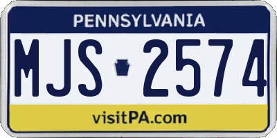 PA license plate MJS2574