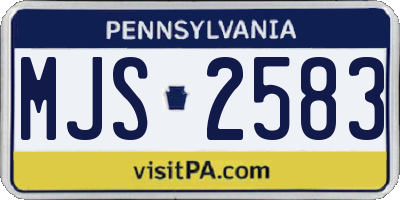 PA license plate MJS2583