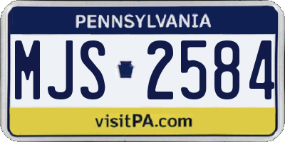 PA license plate MJS2584