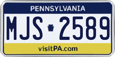 PA license plate MJS2589