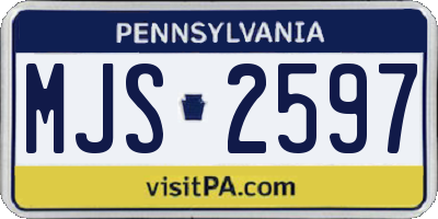 PA license plate MJS2597