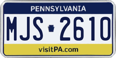 PA license plate MJS2610
