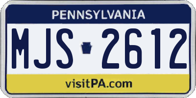 PA license plate MJS2612