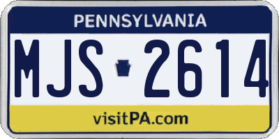 PA license plate MJS2614