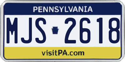 PA license plate MJS2618