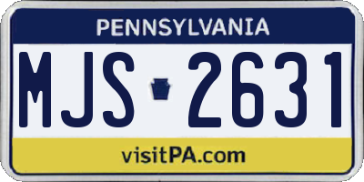 PA license plate MJS2631