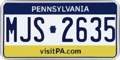 PA license plate MJS2635