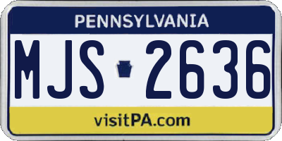 PA license plate MJS2636