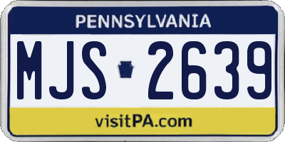 PA license plate MJS2639