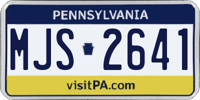 PA license plate MJS2641