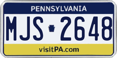PA license plate MJS2648
