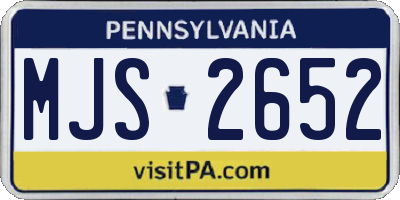 PA license plate MJS2652