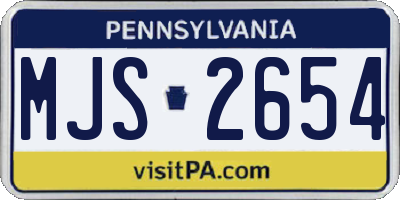 PA license plate MJS2654