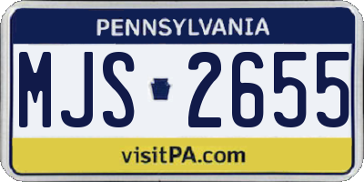 PA license plate MJS2655
