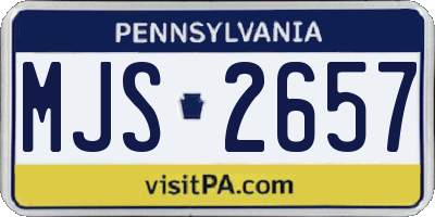 PA license plate MJS2657