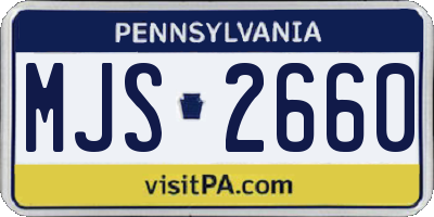 PA license plate MJS2660