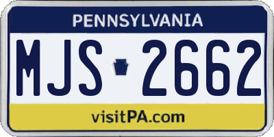 PA license plate MJS2662