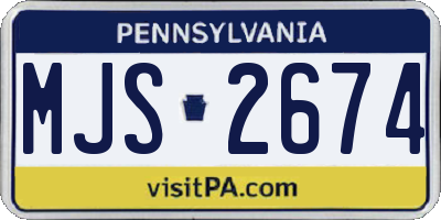 PA license plate MJS2674