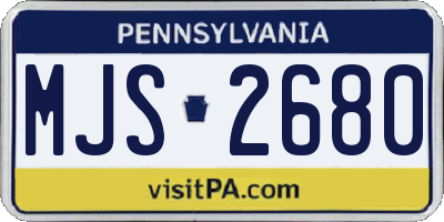PA license plate MJS2680