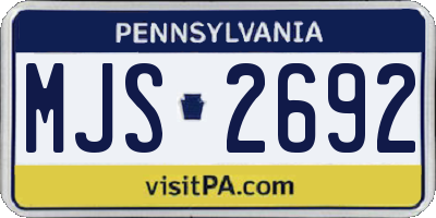 PA license plate MJS2692