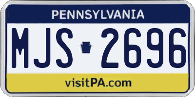 PA license plate MJS2696
