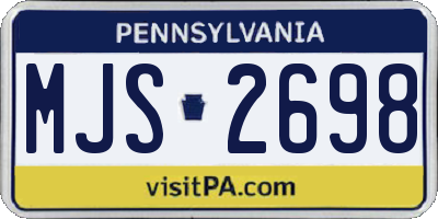 PA license plate MJS2698