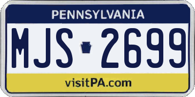 PA license plate MJS2699