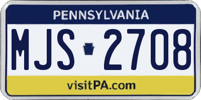 PA license plate MJS2708