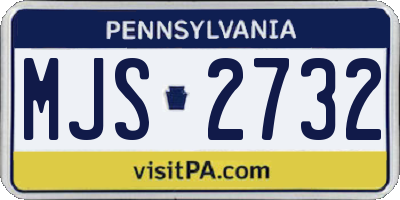 PA license plate MJS2732
