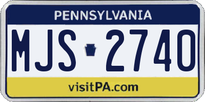 PA license plate MJS2740