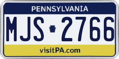 PA license plate MJS2766