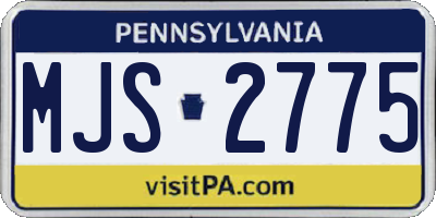 PA license plate MJS2775