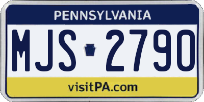 PA license plate MJS2790