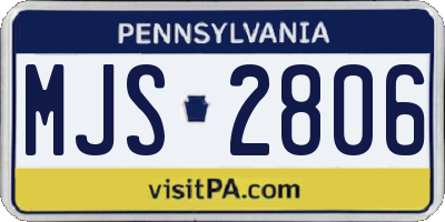 PA license plate MJS2806