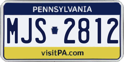 PA license plate MJS2812