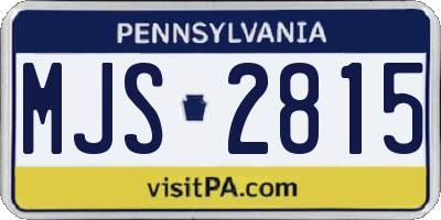PA license plate MJS2815