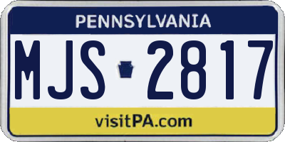 PA license plate MJS2817