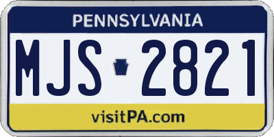 PA license plate MJS2821