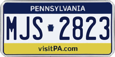 PA license plate MJS2823