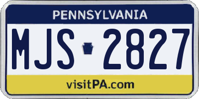 PA license plate MJS2827